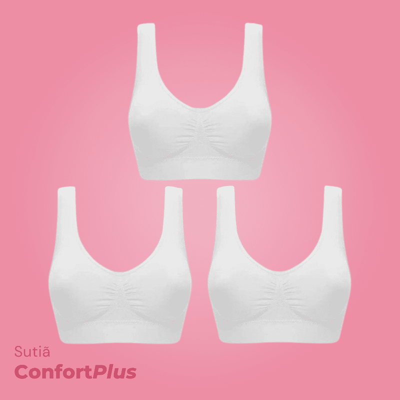 Sutiã ConfortPlus c/ bojo removível [COMPRE 1 LEVE 3 + FRETE GRÁTIS!]